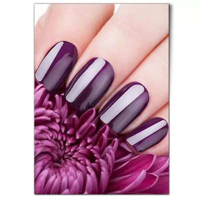 1x Vertical Poster Purple Flower Nail Polish Makeup #51820 • £11.99