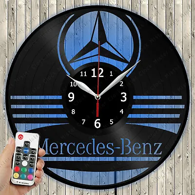 LED Clock Mercedes Benz LED Light Vinyl Record Wall Clock LED Wall Clock 3989 • $48.32