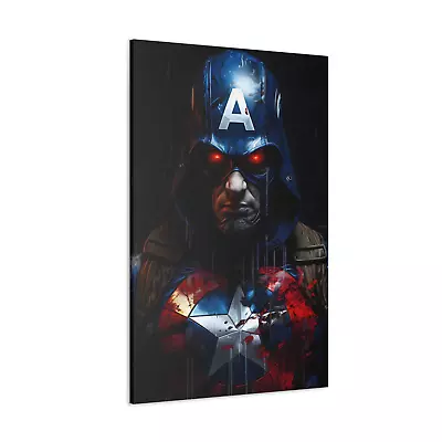 Captain America Canvas Marvel Avengers Street Art Red Eyes Print Wall Art Decor • £15.99