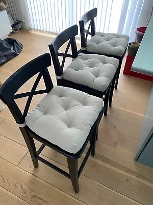 3 X IKEA MALINDA Chair Seat Pad Cushions - Beige (chairs Not Included) • £18