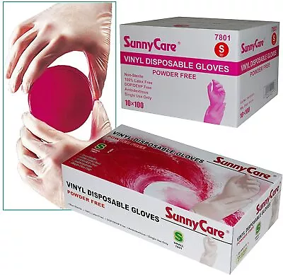 SunnyCare #7801 Vinyl Disposable Gloves Powder Free (Latex Nitrile Free) Small • $32