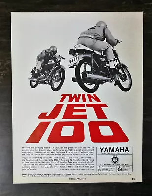 Vintage 1966 Yamaha Twin Jet 100Motorcycle Full Page Original Ad  • $6.29