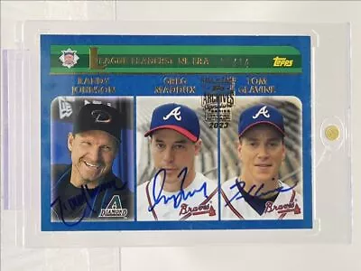 Johnson Maddux Glavine 2023 Topps Archives 2002 Topps Triple Auto /14 Q2032 • $213.50