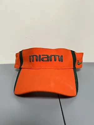 Nike University Of Miami Hurricanes Visor Hat Cap Strapback Adjustable Orange  • $14.88