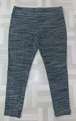 Mossimo Wide Waistband Back Ankle Cutout Heathered Gray Crop Leggings Size L • $13.99