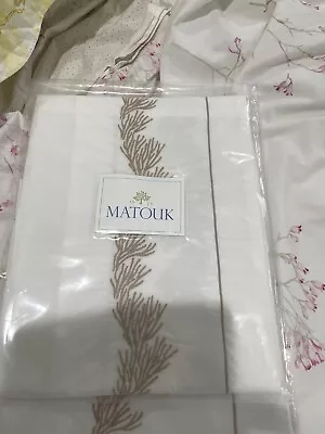 $288 Matouk India 1pc Euro Sham Atoll 520TC Percale Light Reef • $65