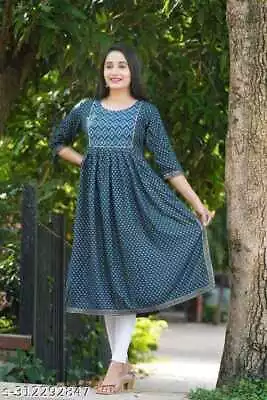 Beautiful Nayera Cut Kurta Indian Designer Anarkali Tunic Kurti Women's Clothes • $37.72
