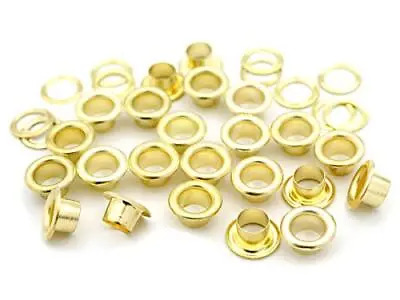 3/16  5mm Hole Size 100 Sets Gold Metal Grommets Eyelets With Washers For Bead • $16.19