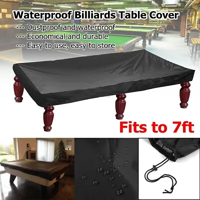 7ft Pool Table Cover Fitted Billiard Cover Snooker Dustproof Protector Polyester • $24.69