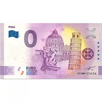 €0 Zero Euro Souvenir Official Italy Banknote 2022 - Pisa • £3.16