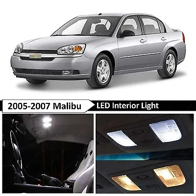 2005-2007 Chevy Malibu White Interior + License Plate LED Lights Package Kit • $11.89