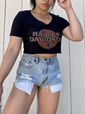 Vintage Harley Davidson Crop Top • $12