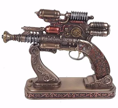 Steampunk Gauss Coil Pistol Gun With Decorative Stand Bronze Figurine 10.5 L New • $99.99