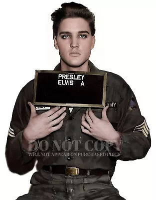 Elvis Presley Army Photograph 8 X 10 - Rare 1960 Color Portrait - Poster Print • $14.99