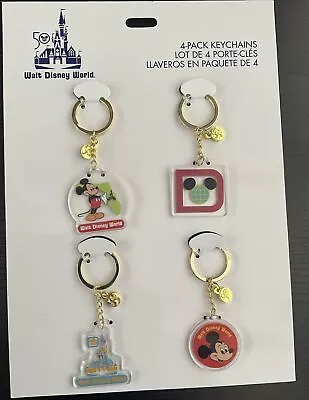 Disney Parks Walt Disney World 50th Anniversary  4 Pack Key Chains New • £15.99