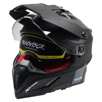 Axor X-Cross Adventure Full Face Motorcycle Motorbike Helmet - Matt Black • $101.02