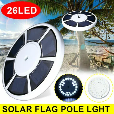 $20.98 • Buy Flag Pole 26 LED Solar Powered Automatic Light Night Super Bright Flagpole Light