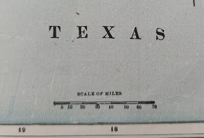 Vintage 1893 TEXAS Map 22 X14  ~ Old Antique Original AUSTIN EL PASO HOUSTON TX • $31.64