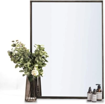 ANDY STAR Bathroom Mirror Rustic Walnut Wall Mirror 22  X 30  Contemporary New • £33.31