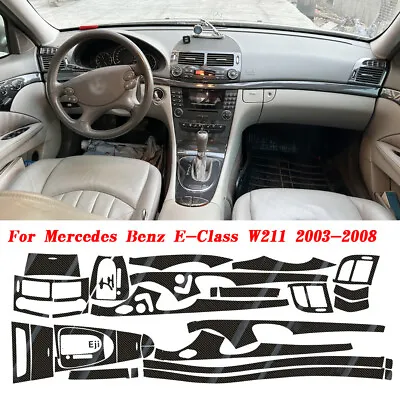 For Benz E Class W211 2003-2008 5D Carbon Fiber Sticker Inner Panel Trim • $36.80