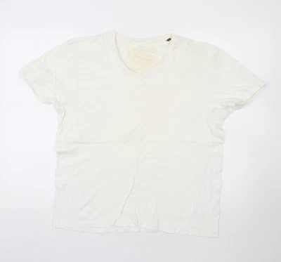 £4 • Buy Urban Spirit Mens White Cotton T-Shirt Size XL V-Neck