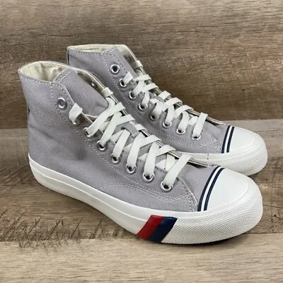 PRO-KEDS Royal Hi Classic High Top Retro Gray Beige Mens 6.5 Womens 8 NEW • $41.64