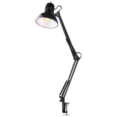 Globe Electric Desk Lamp Black Multi-Joint Adjustable Metal Clamp 6 Ft. Cord • $24.47