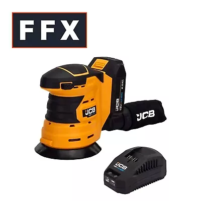 JCB 21-18OS-2X 18V 2Ah 125mm 5  Cordless Orbital Sander Kit Sanding Handheld • £73.83