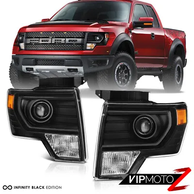 [FACTORY PROJECTOR STYLE] For 09-14 Ford F150 Black Projector Headlight Lamp L+R • $159.95