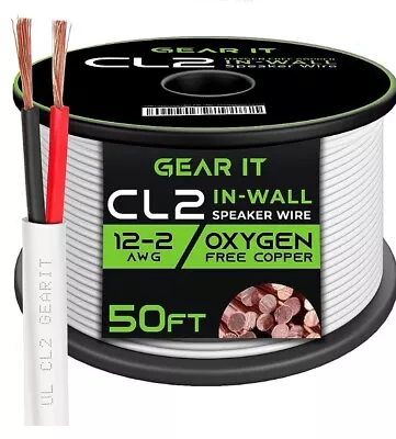 GearIT 12 AWG 50 Feet Home Theatre HiFi Speaker Cable  • £30