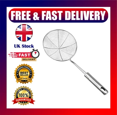 £9.29 • Buy Ladle Spider Skimmer Kitchen Utensil Stainless Steel Mesh Strainer Fry Spoons UK