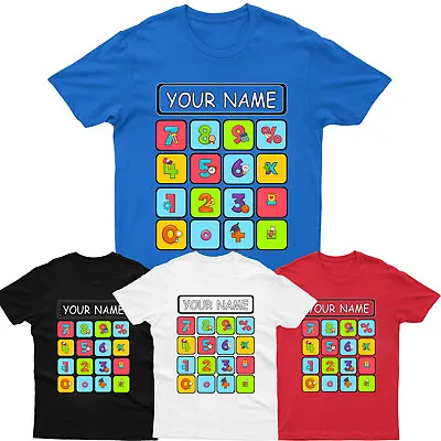 Personalised Calculator Number Day T Shirt School Maths Day Tee Top Gift • £10.99