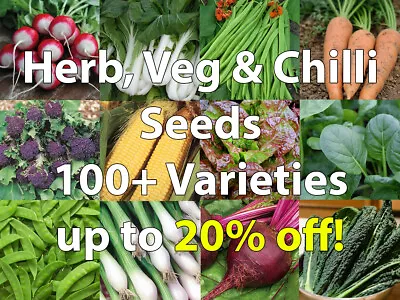 £0.99 • Buy Herb, Vegetable,Chilli Seeds Pack 100+ Varieties/Collection/Mix - Only 79p Each!