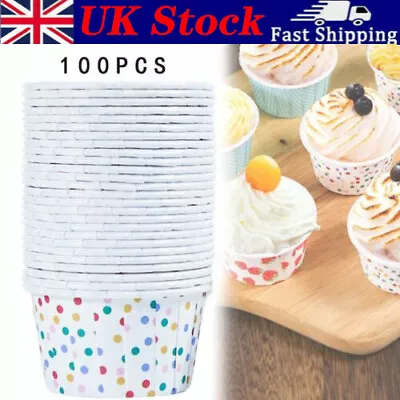 100Pcs Disposable Paper Treat Tubs Ice Cream Dessert Cups Bowls Party Supplies • £7.99