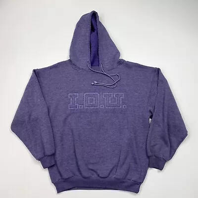 Men’s Vintage I.O.U. Pullover Hooded Sweatshirt Size Medium • $29.99