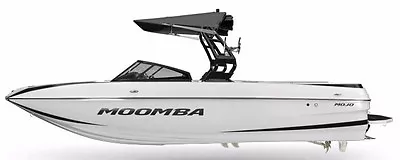 -2- Moomba BOAT BLACK Vinyl Decals Sticker PAIR L@@K Ski Wakeboard Tube Emblem • $110