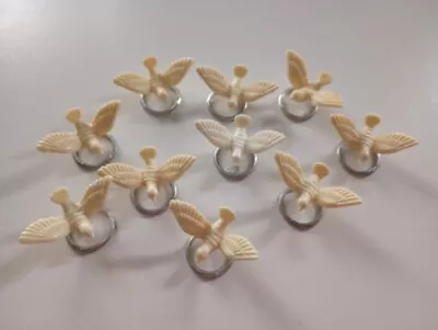 Vintage Wilton Wedding Cake Decoration Toppers Doves Rings Plastic Set Of 10 • $12.95