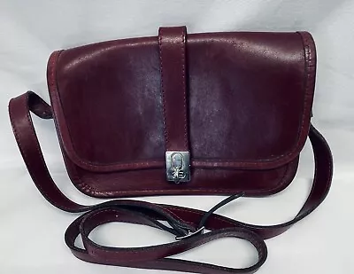 MICHAEL GREEN Leather Crossbody Burgundy Purse Handbag Turnlock Closure • $24.99
