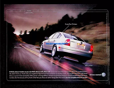 Volkswagen Passat Sedan Car 2003 2002 Trade Print Magazine Ad Poster ADVERT • $7.99