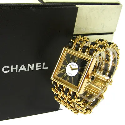 CHANEL CC Mademoiselle Watch Wristwatch #M Leather 18K Ladies Vintage 00015 • $5202