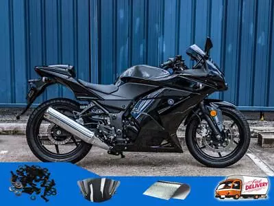 WO Injection Glossy Black Fairing For 2008-2012 Kawasaki Ninja 250R EX250 V003 • $339.99