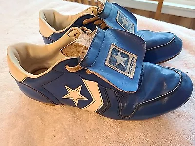 Vintage 1980 's CONVERSE Signature Series Leather Baseball Cleats Shoes Blue 9  • $29.99