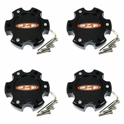 4x Moto Metal Gloss Black Wheel Center Hub Caps 5.5 OD Bolt-On For MO955 MO956 • $73.83