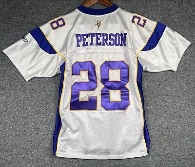 Minnesota Vikings Reebok Jersey #28 Peterson Heavy Stitched NFL Football Youth L • $13.99