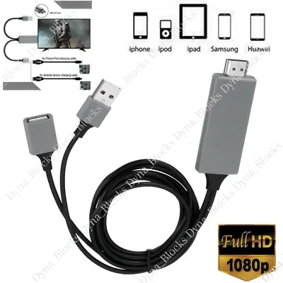 1080P HDMI Mirroring Cable Phone To TV HDTV Adapter Cord For IPhone IPad Android • $11.69