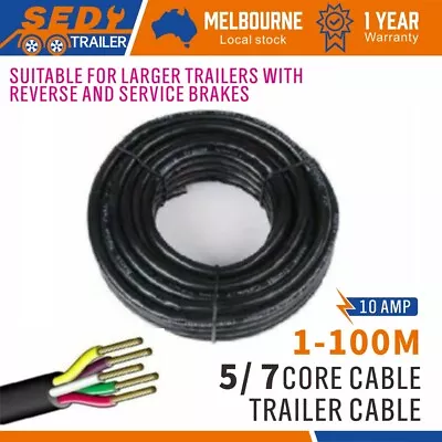 $158.99 • Buy 5 / 7 Core 1-100M Wire Cable Trailer Cord Boat Caravan Electric Automotive Truck