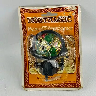 Vtg Nostalgic Pencil Sharpener Globe Die Cast Antique Finish Miniature Replica • $14.99