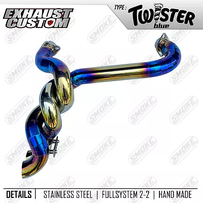 Exhaust Custom 2 Into 1 Fit Harley Davidson M8 107 114 2018-2023 Stainless Blue • $450