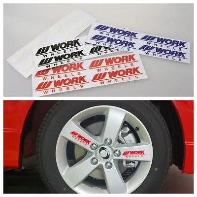 4 Pcs Work Wheels Car Wheel Rim Universal Reflective Auto Truck Decals Stickers • $4.95