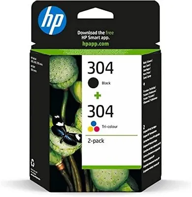 HP 304 Tri-colour And Black Original Ink Cartridge 3JB05AE 2 Count (Pack Of 1) • £21.42